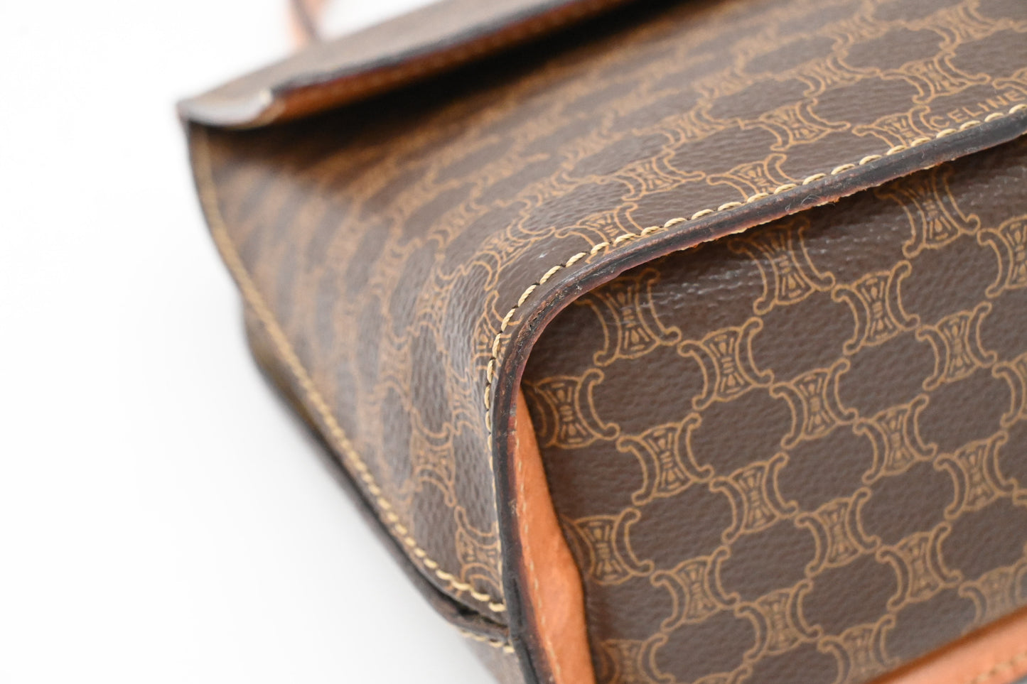 Celine Handbag in Brown Macadam Canvas