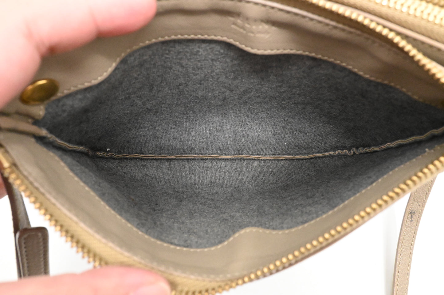 Celine Shoulder Bag in Beige Canvas