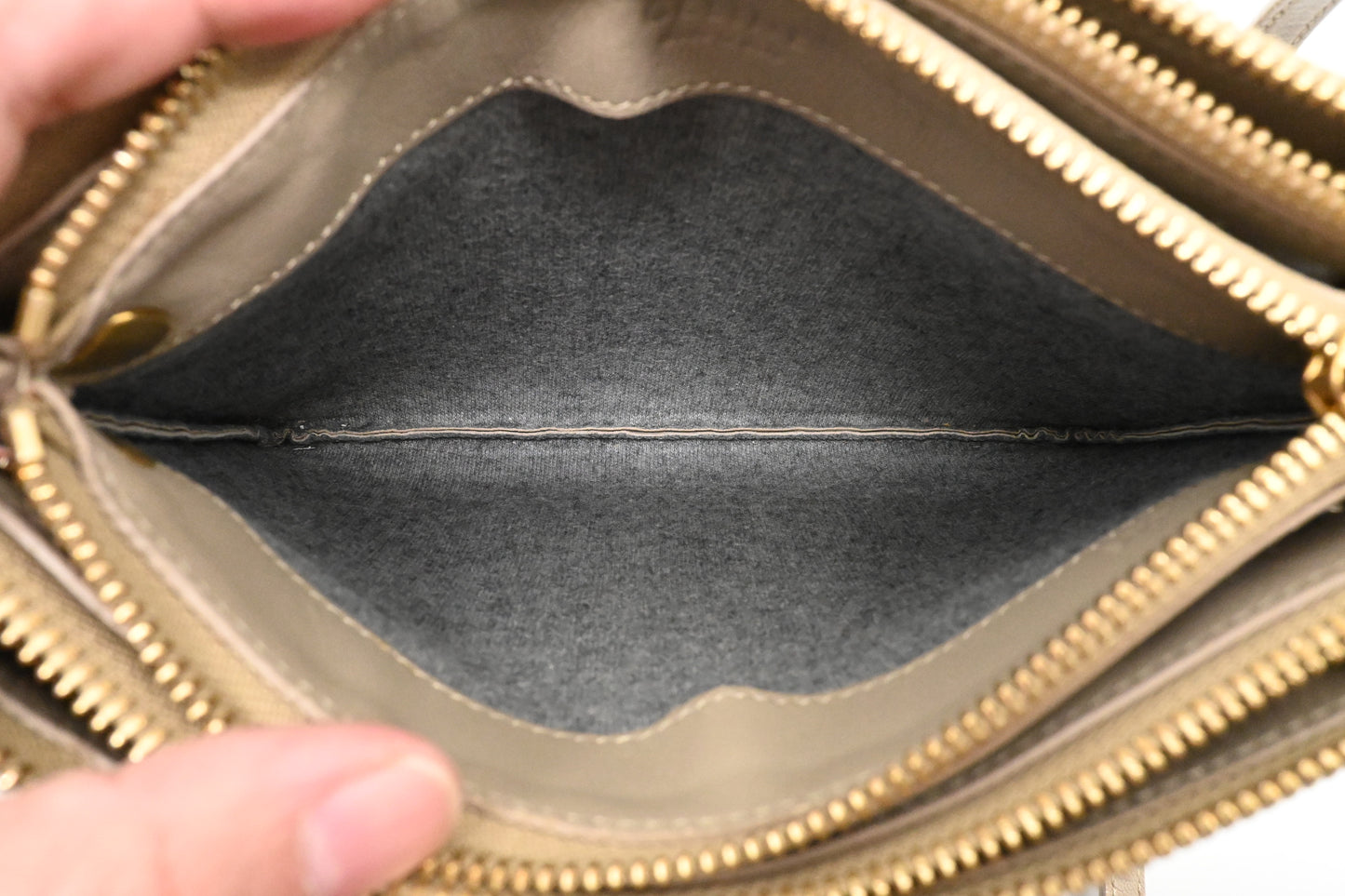 Celine Shoulder Bag in Beige Canvas