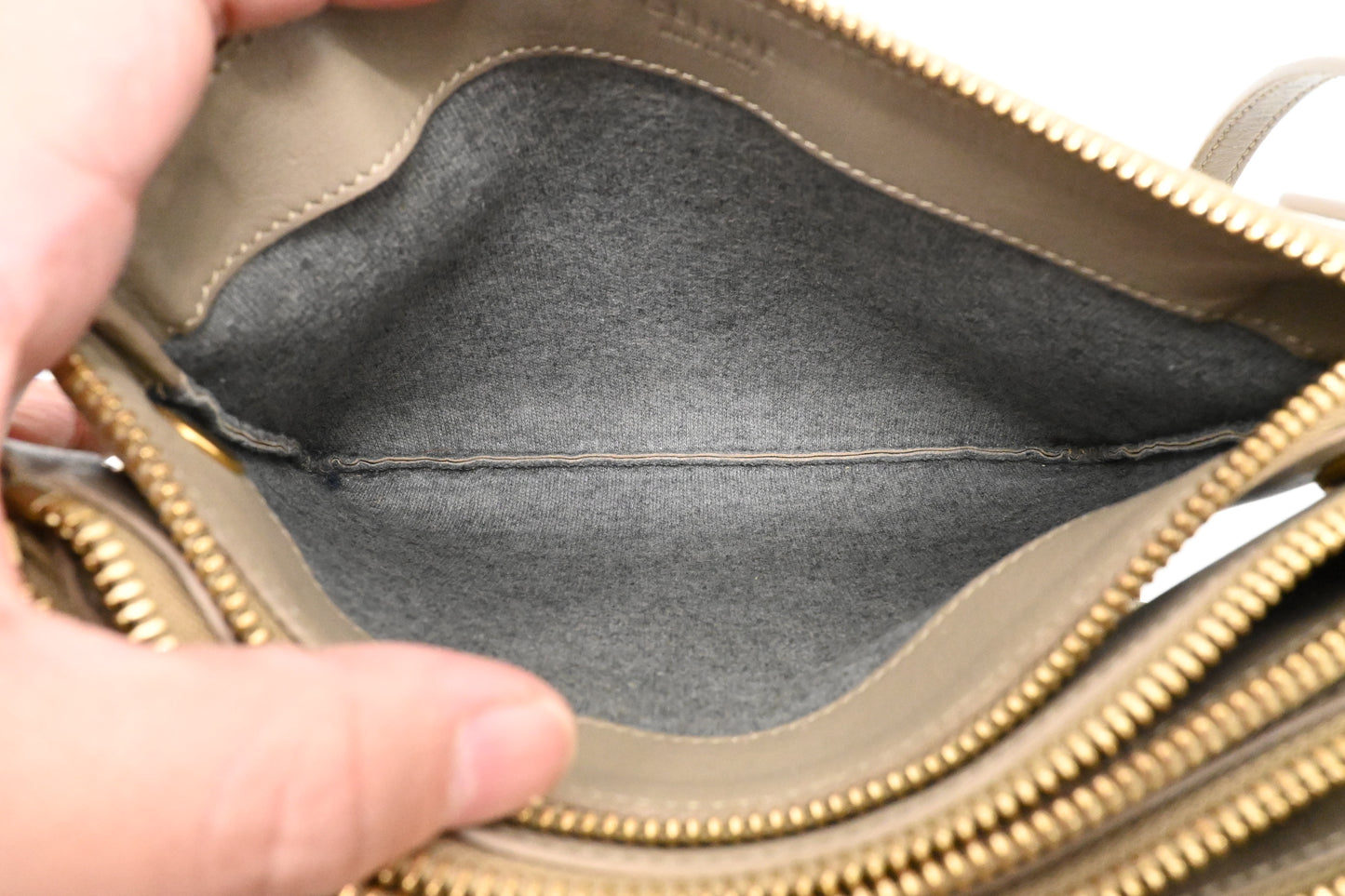 Celine Shoulder Bag in Beige Canvas