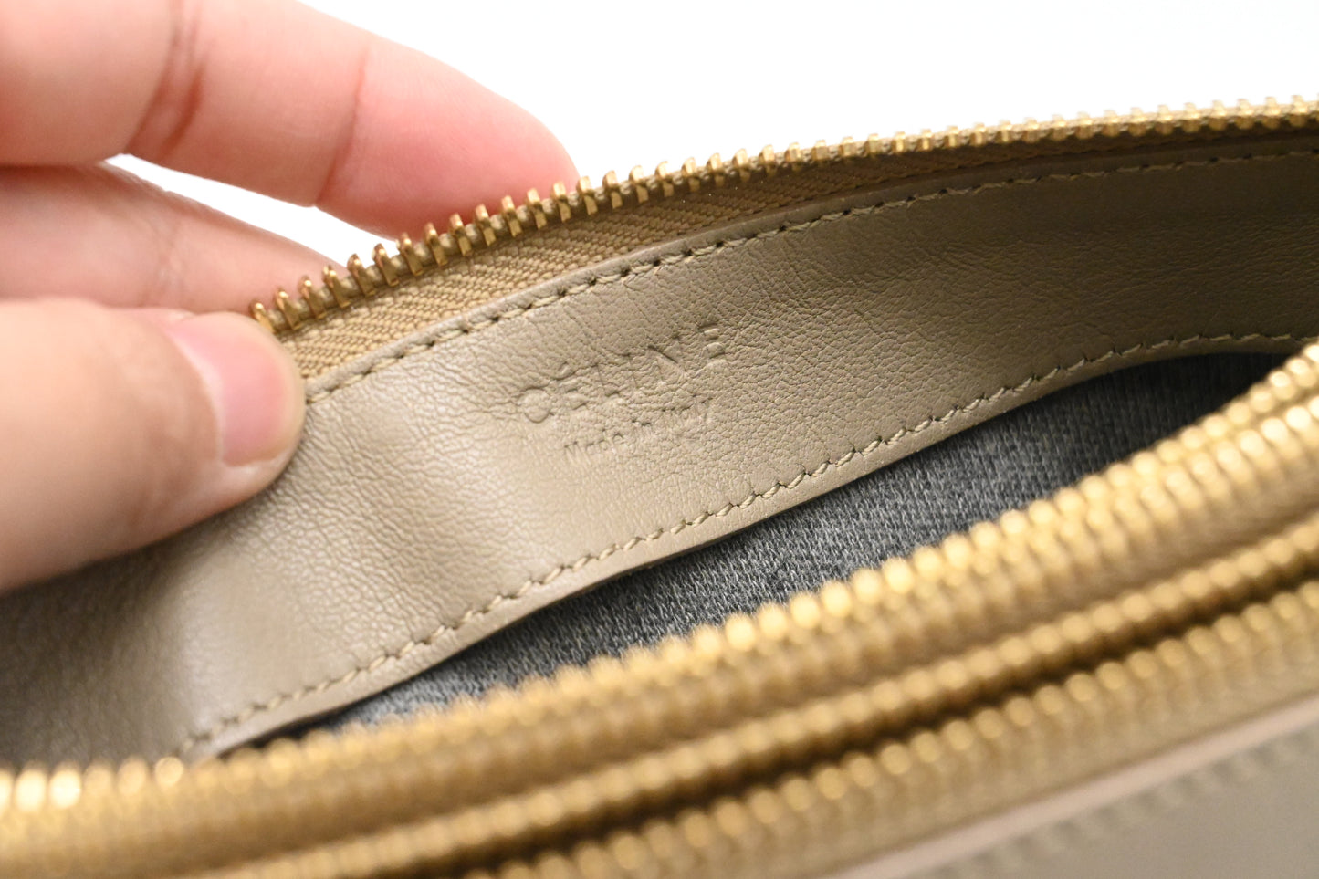 Celine Shoulder Bag in Beige Canvas