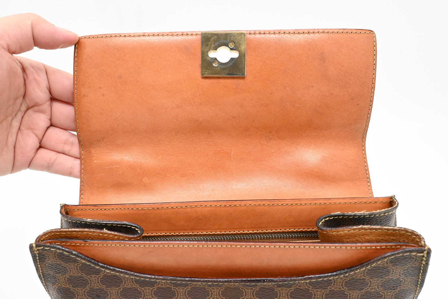 Celine Handbag in Brown Macadam Canvas