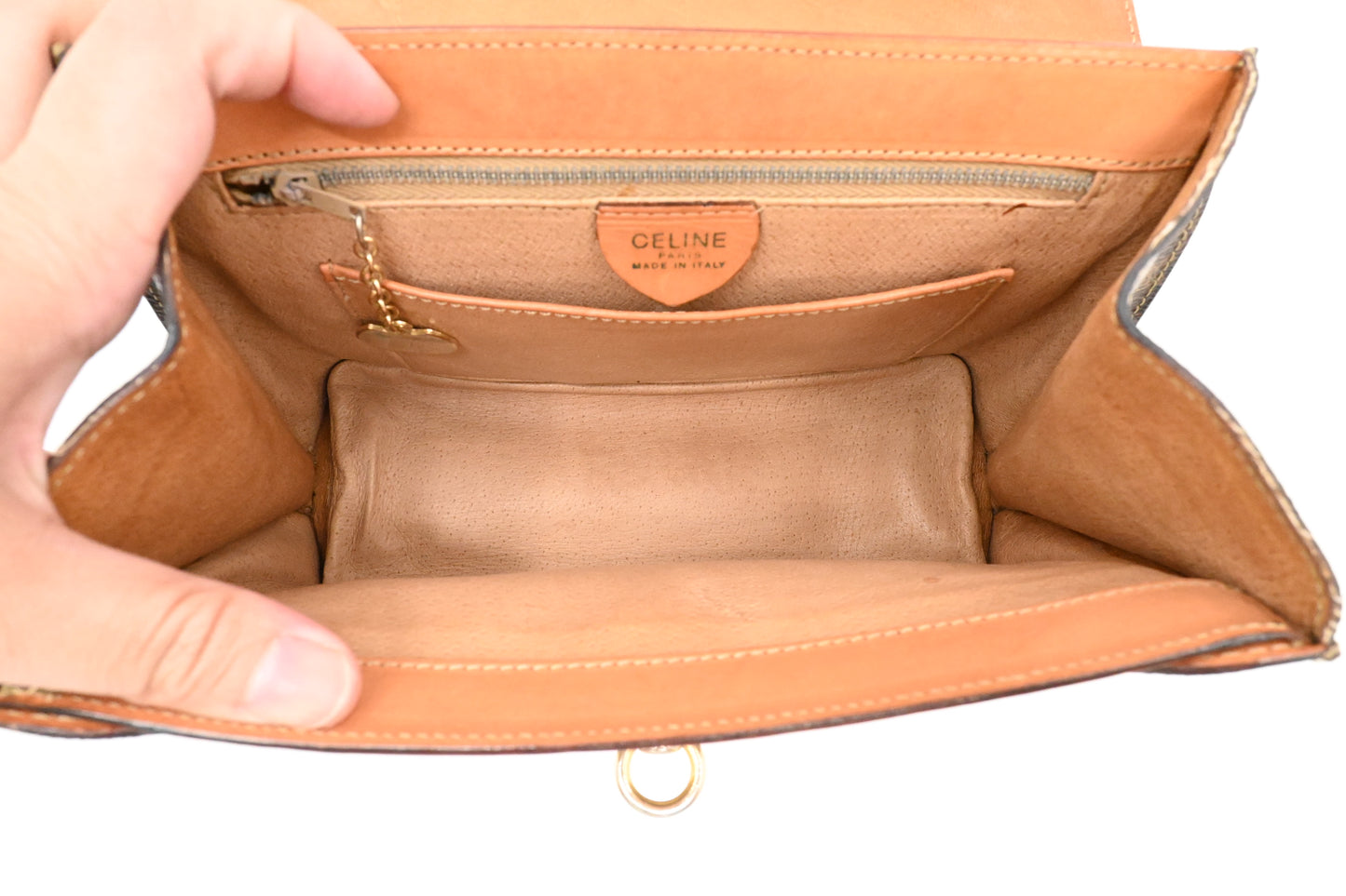 Celine Handbag in Brown Macadam Canvas
