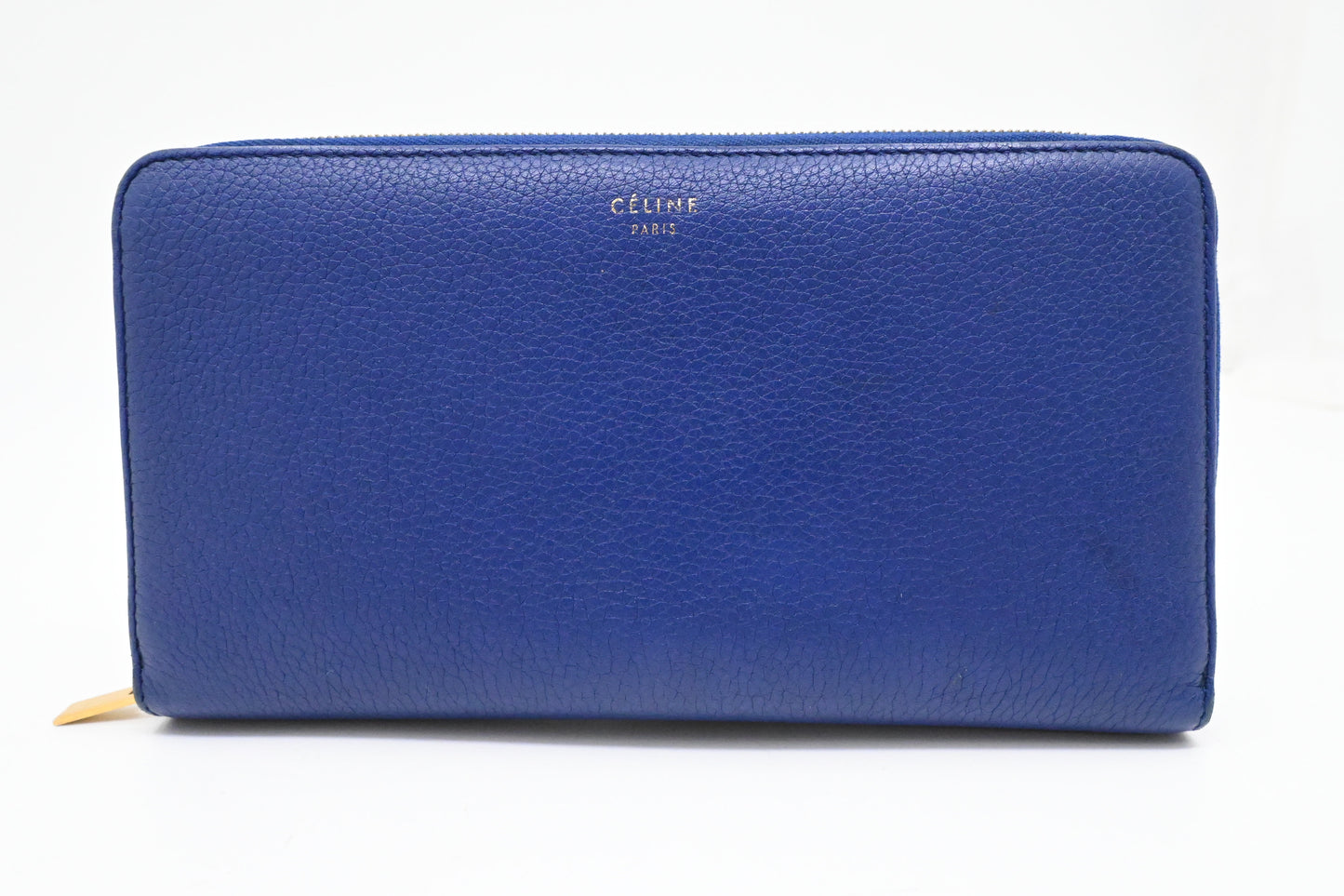 Celine Long Zippy Wallet in Blue Leather