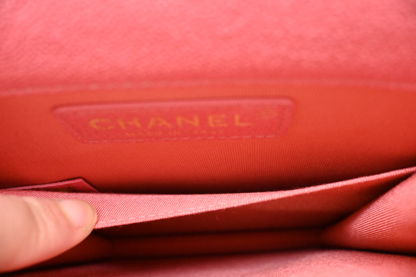 Chanel North South Boy Flap Bag in Pink Caviar Leather