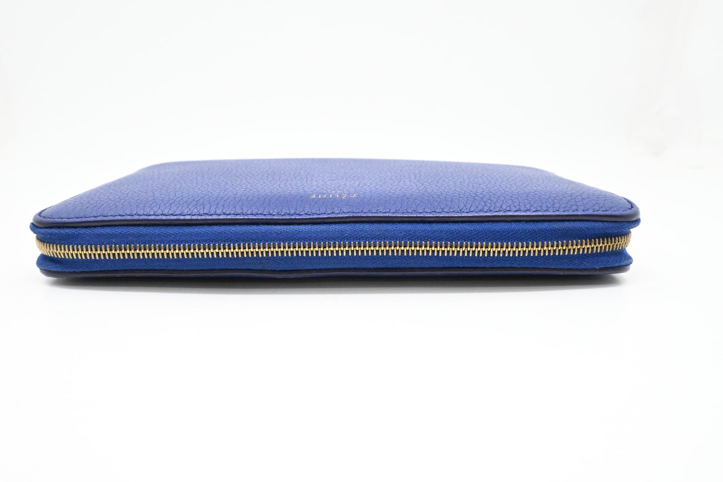 Celine Long Zippy Wallet in Blue Leather