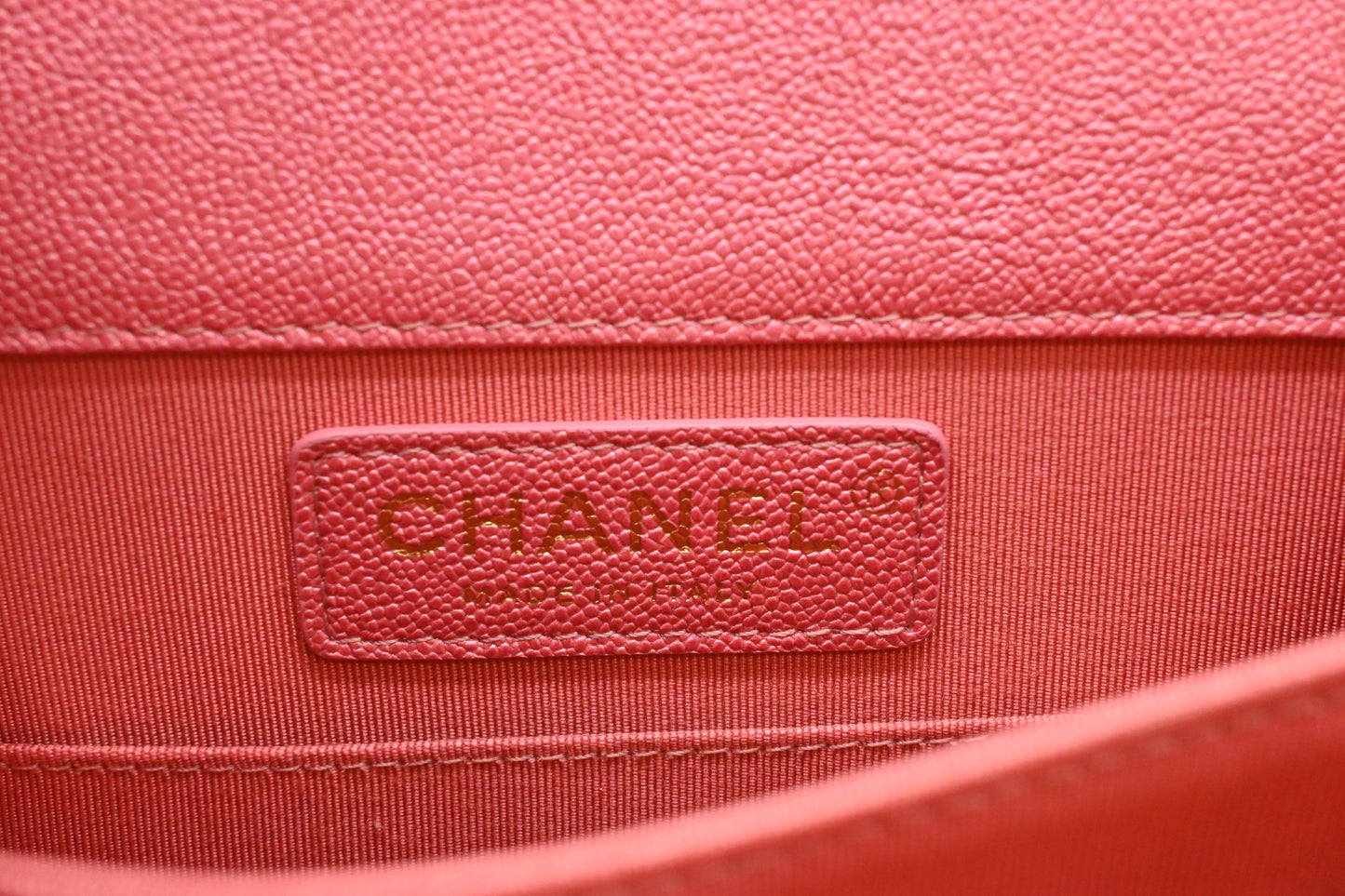 Chanel North South Boy Flap Bag in Pink Caviar Leather