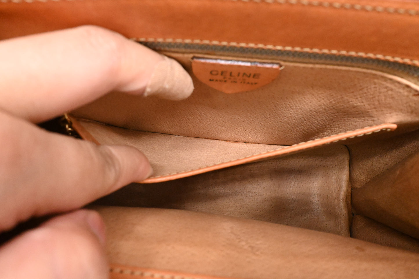 Celine Handbag in Brown Macadam Canvas