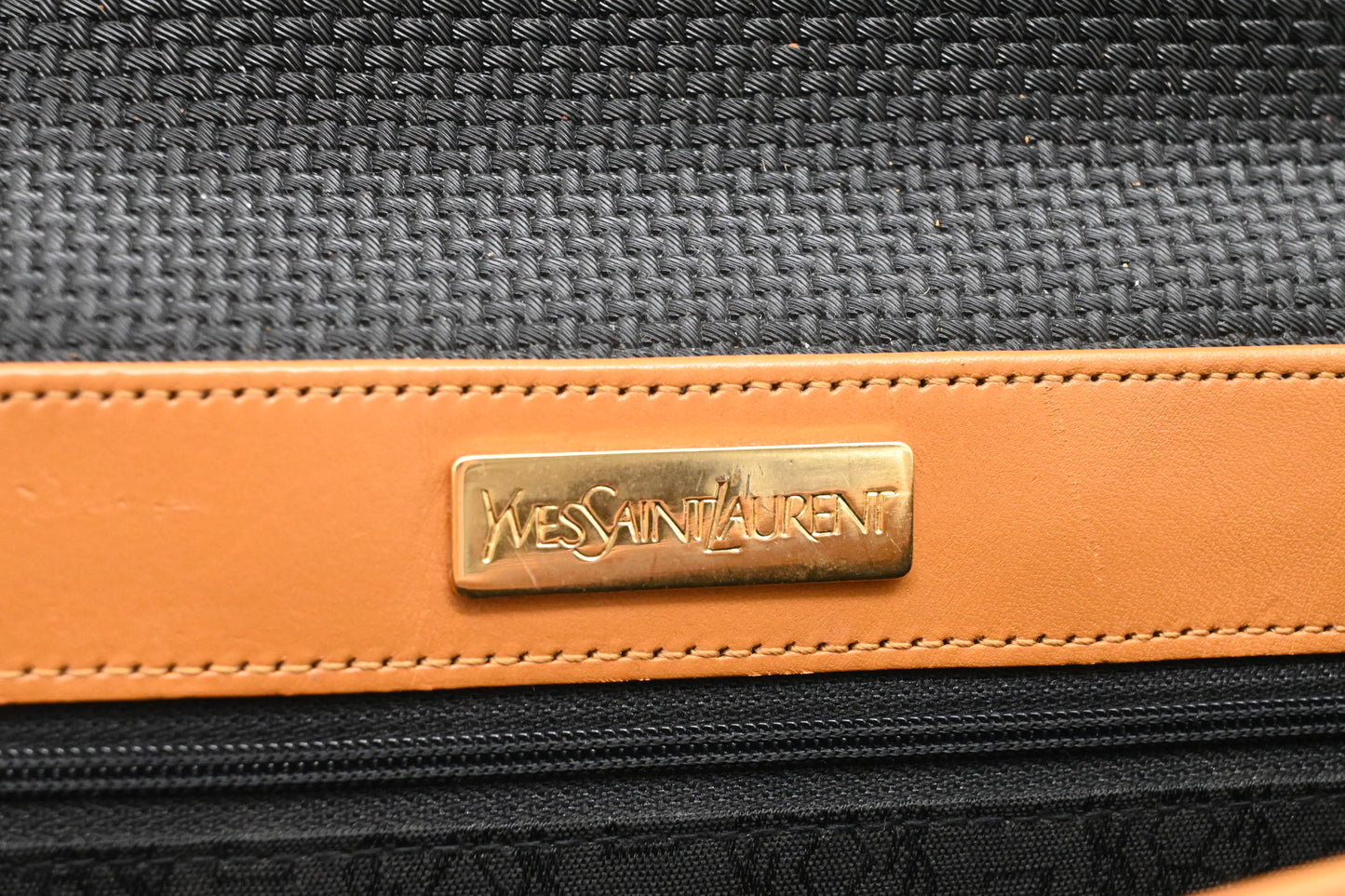 YSL Saint Laurent Clutch in Dark Gray Coated Canvas
