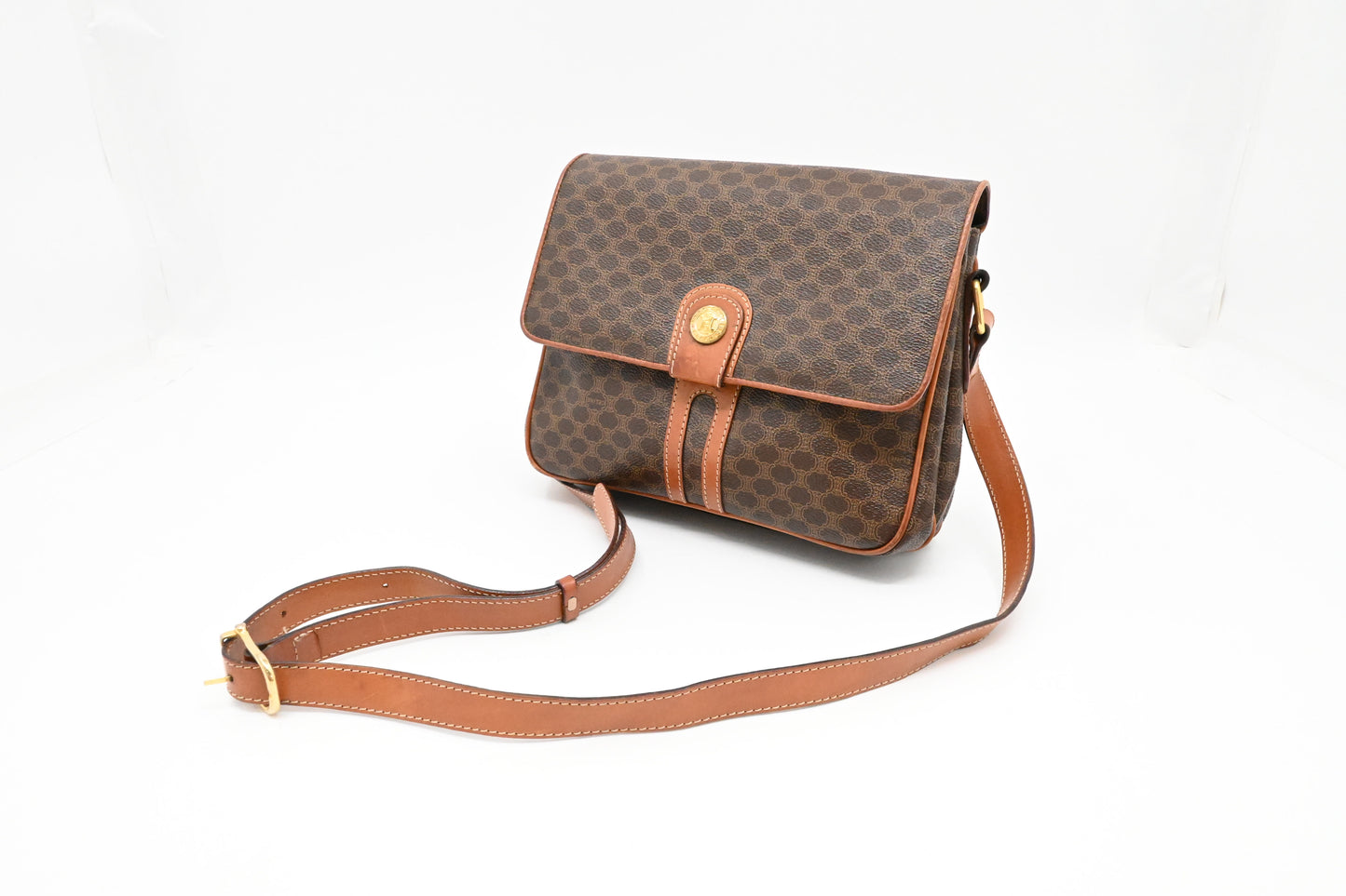 Celine Crossbody Bag in Brown Macadam Canvas