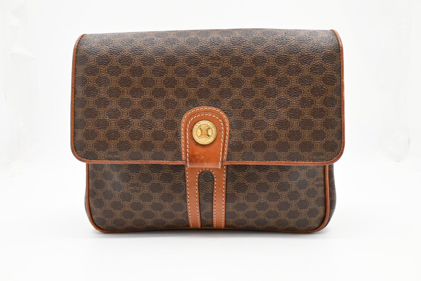 Celine Crossbody Bag in Brown Macadam Canvas