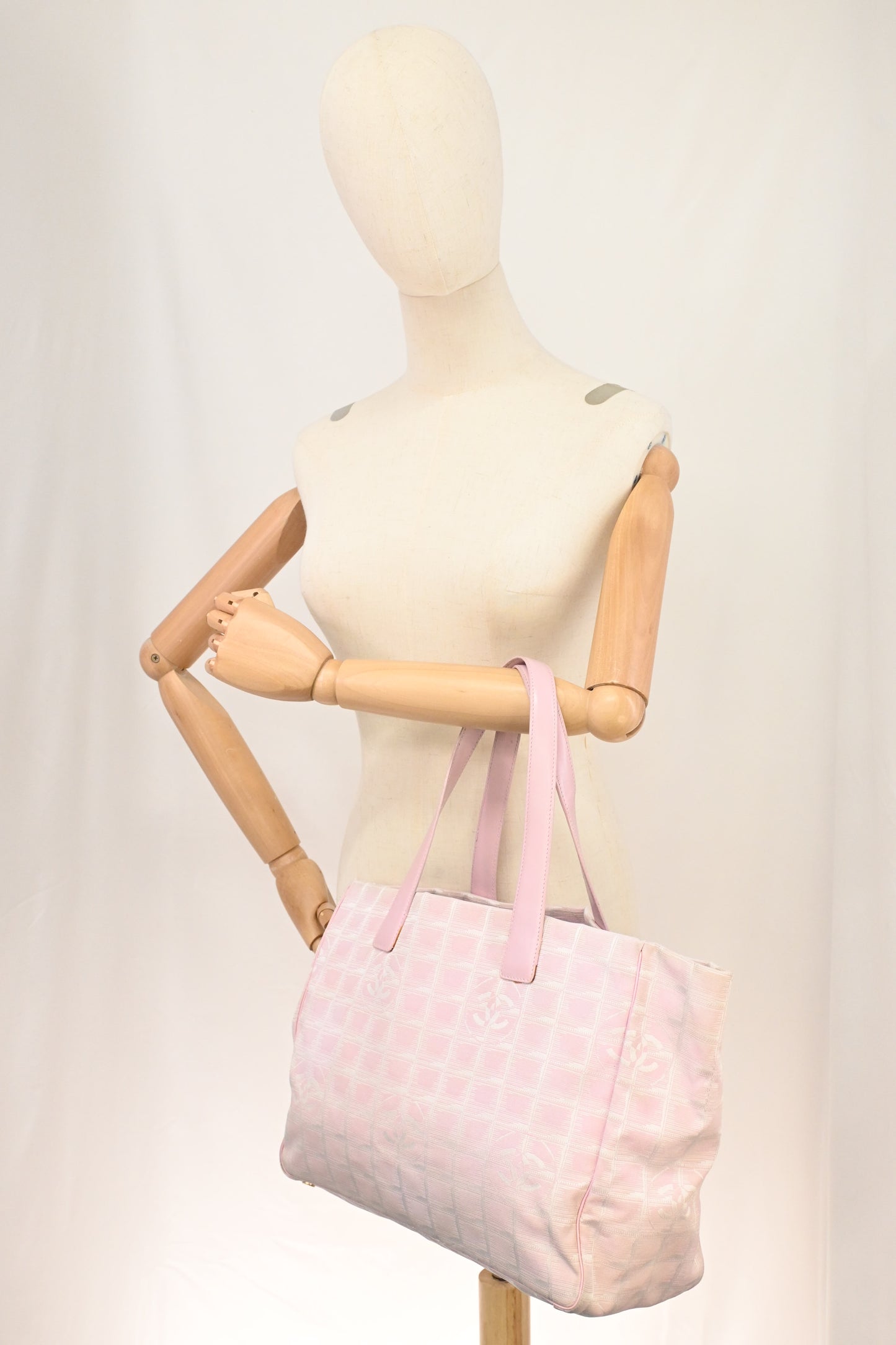 Chanel New Travel Line Tote in Pink Canvas