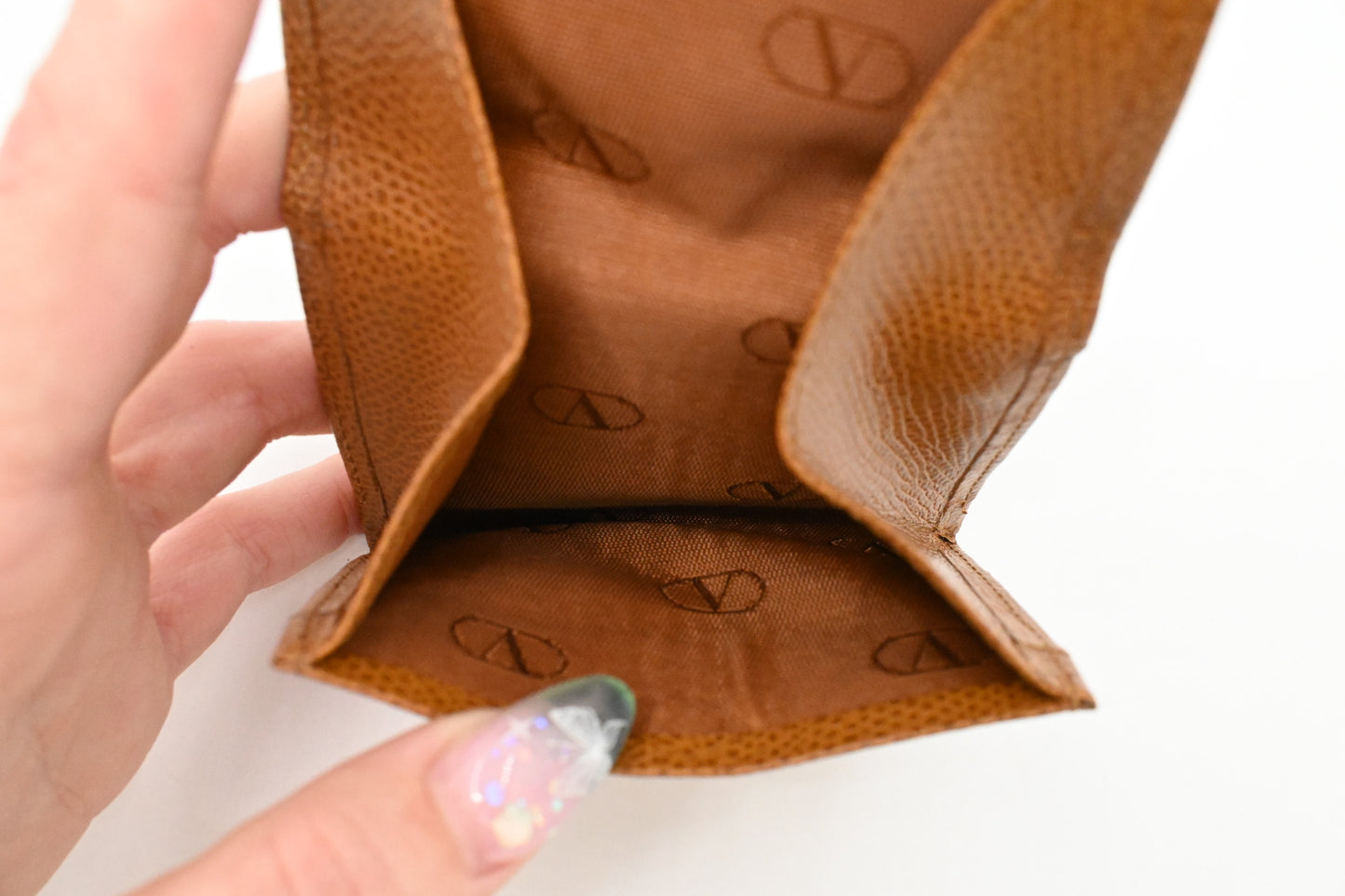 Valentino Coin Case in Brown Leather