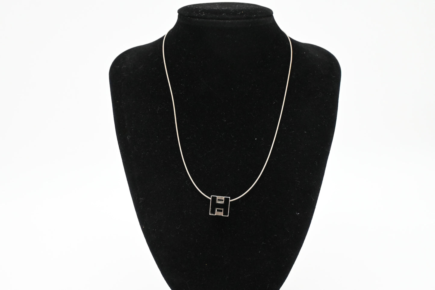 Hermes Black H Cube Necklace