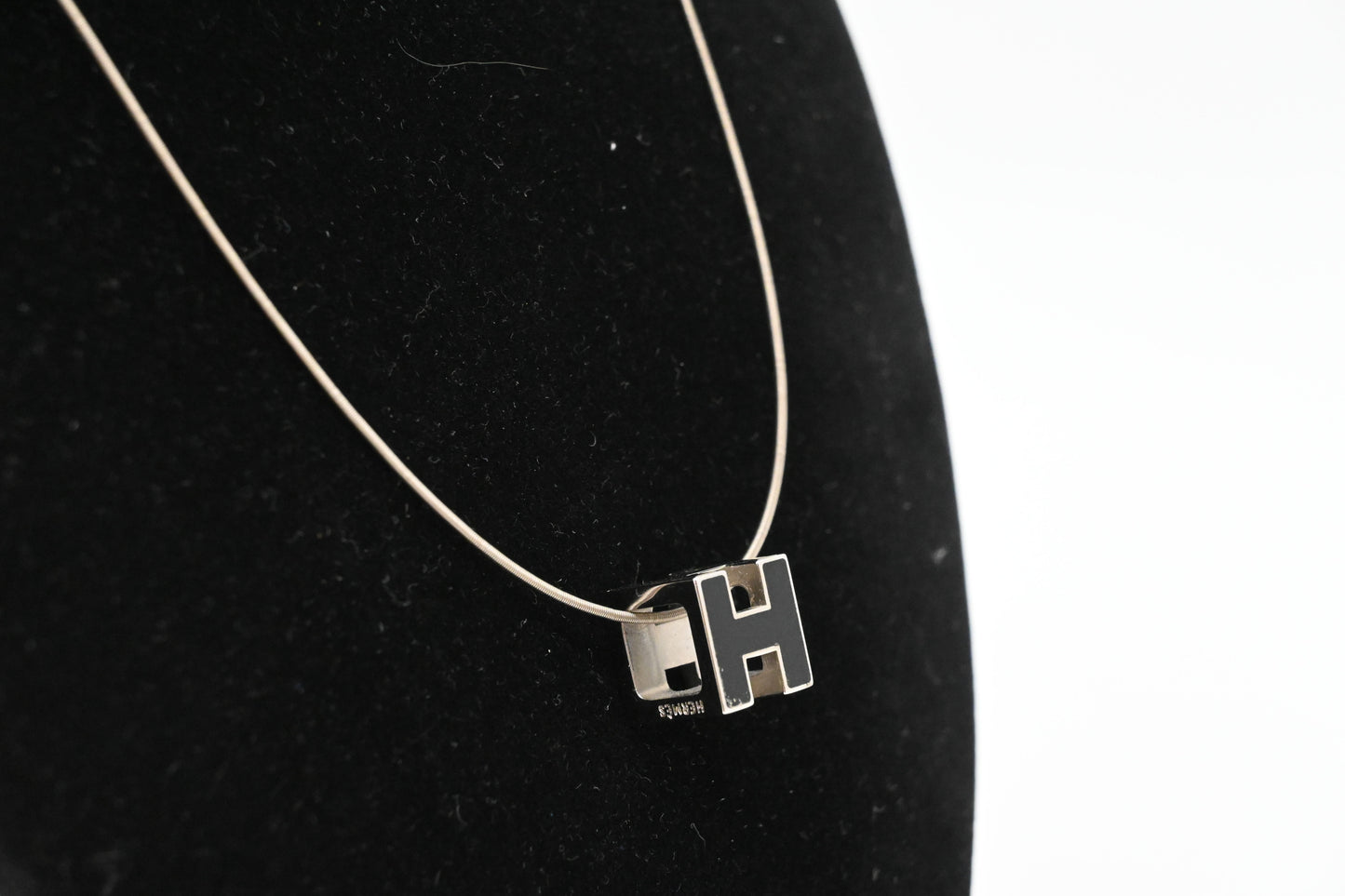 Hermes Black H Cube Necklace