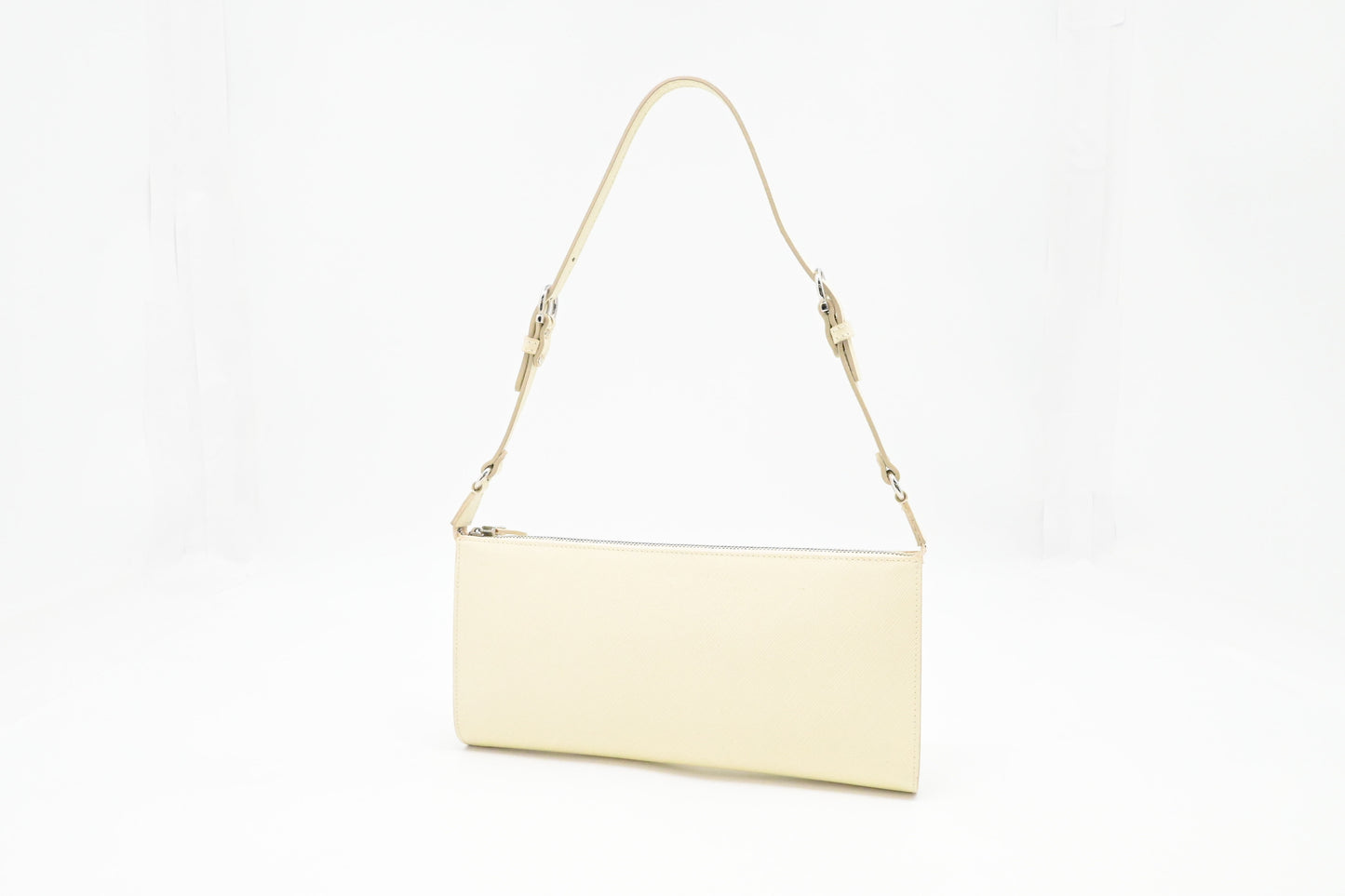 Ferragamo Shoulder Pouch in White Leather