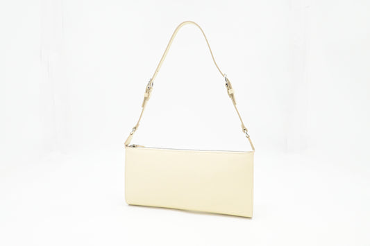 Ferragamo Shoulder Pouch in White Leather
