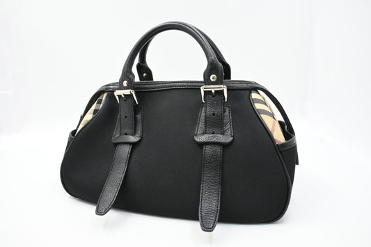 Burberry Mini Boston Bag in Black Nylon