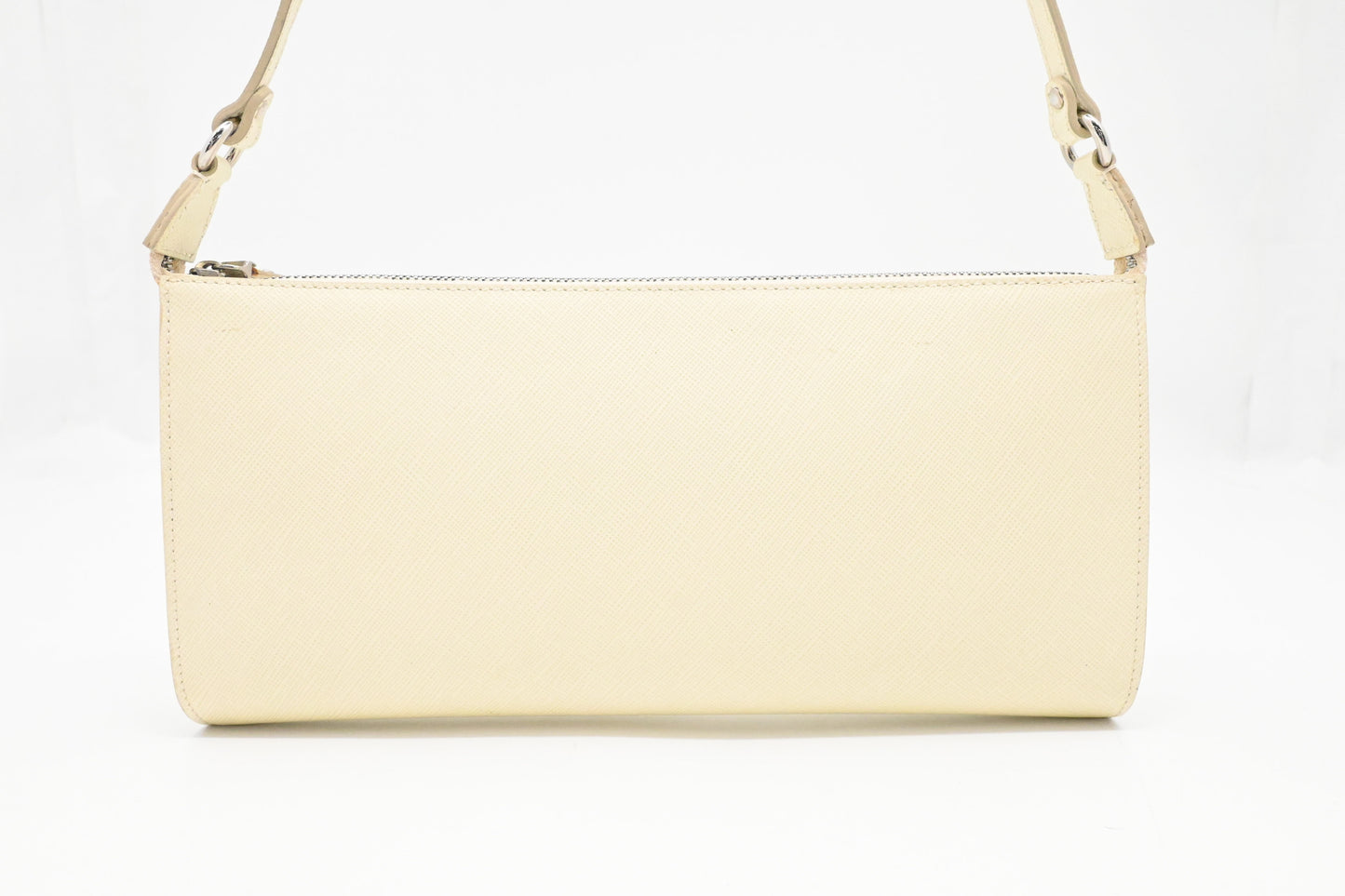 Ferragamo Shoulder Pouch in White Leather