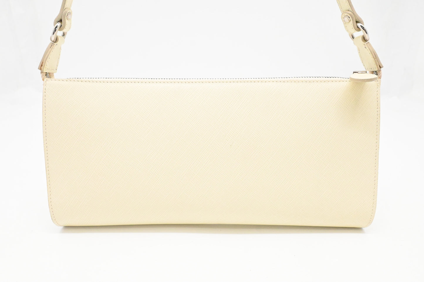 Ferragamo Shoulder Pouch in White Leather