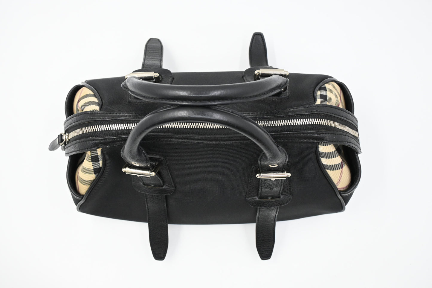 Burberry Mini Boston Bag in Black Nylon