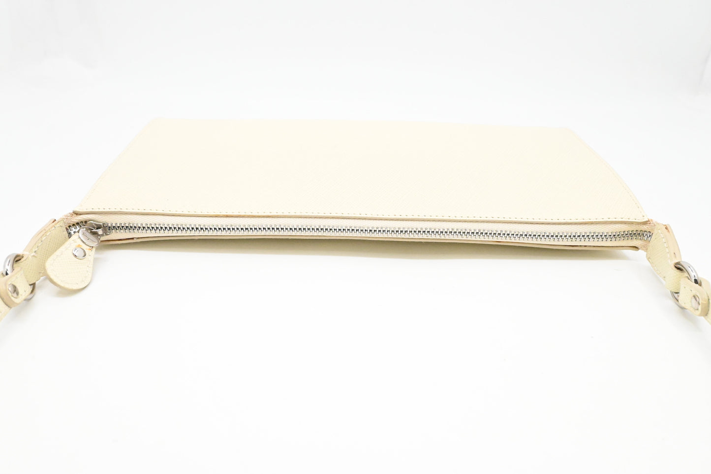Ferragamo Shoulder Pouch in White Leather