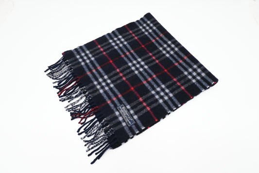 Burberry Scarf in Navy Cashmere and Wool