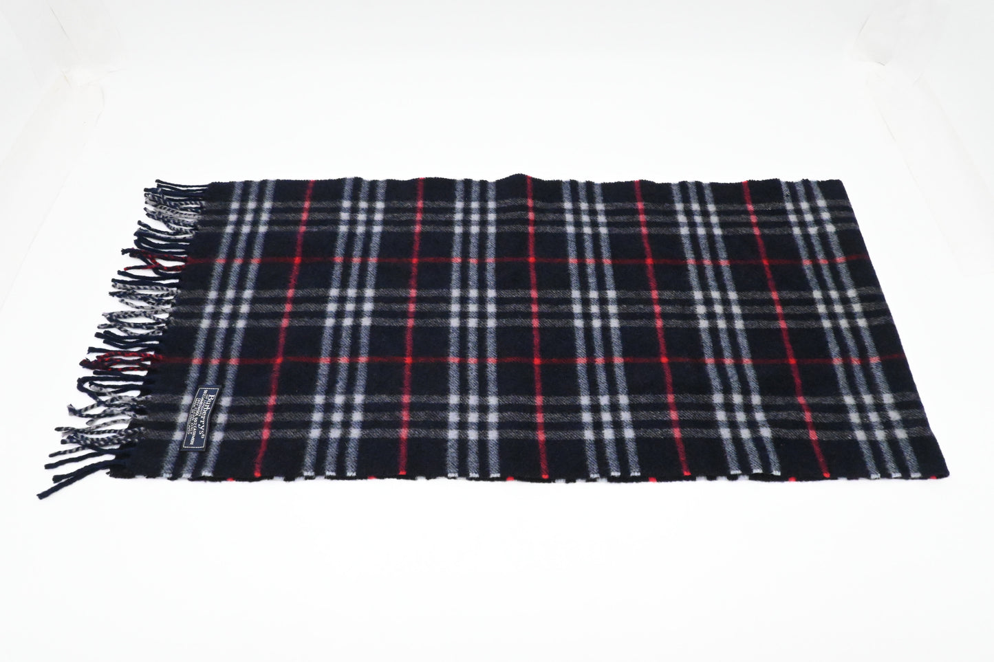 Burberry Scarf in Navy Cashmere and Wool