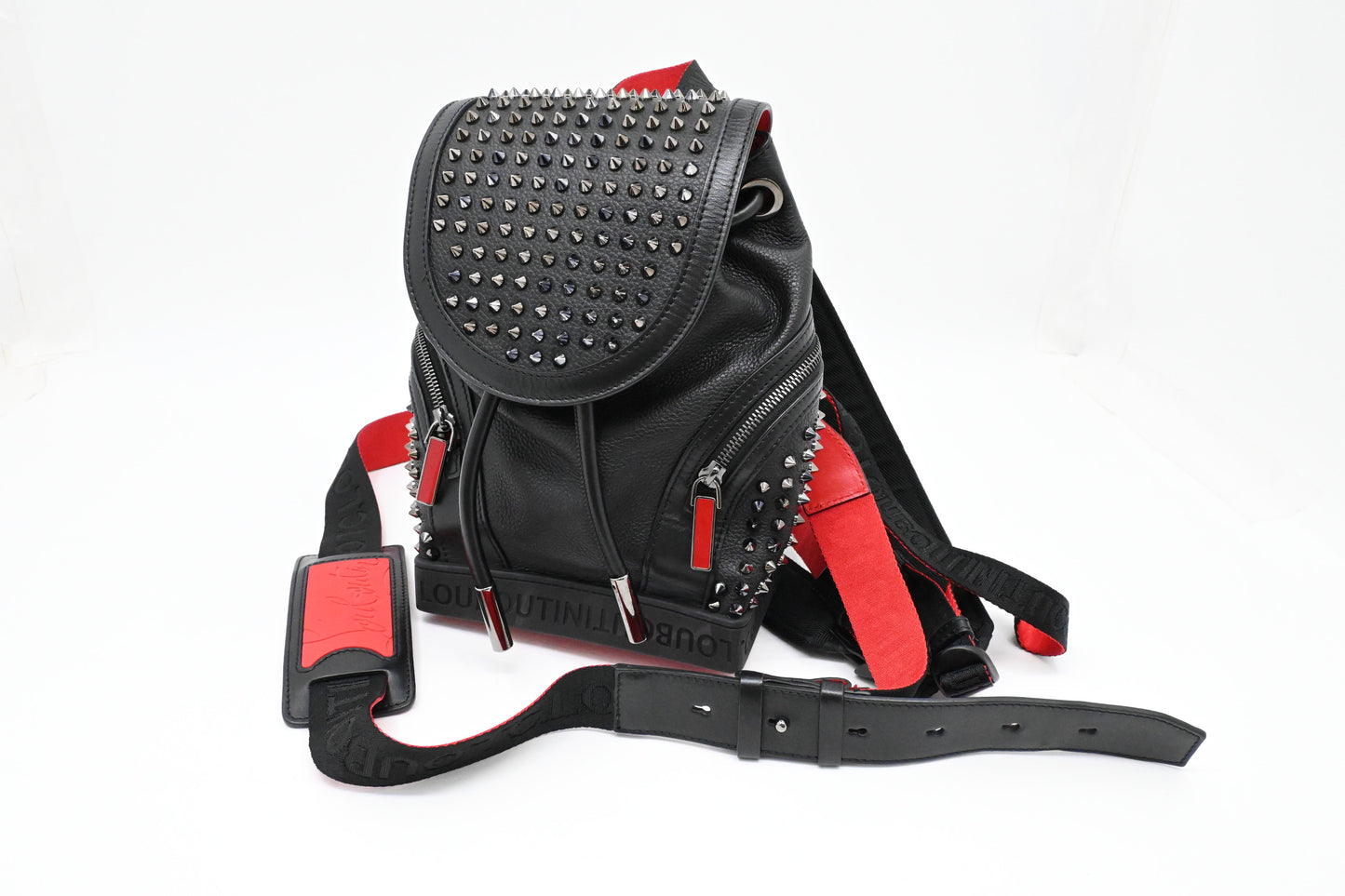 Louboutin Backpack in Black Studded Leather