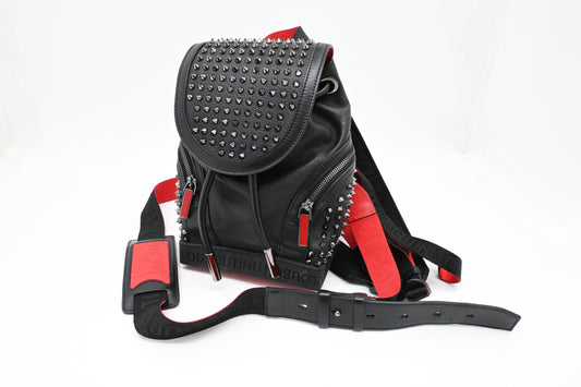 Louboutin Backpack in Black Studded Leather