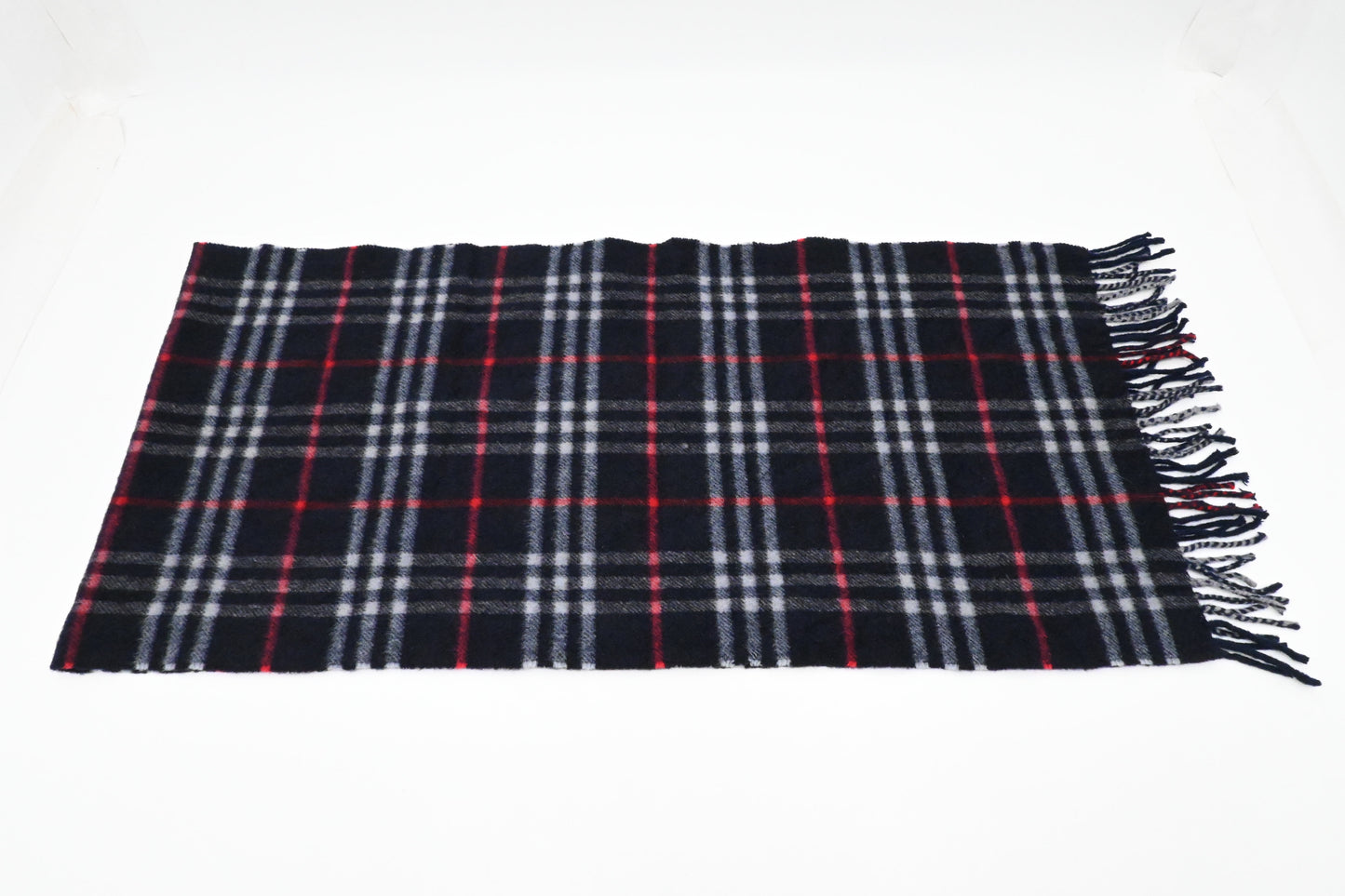 Burberry Scarf in Navy Cashmere and Wool