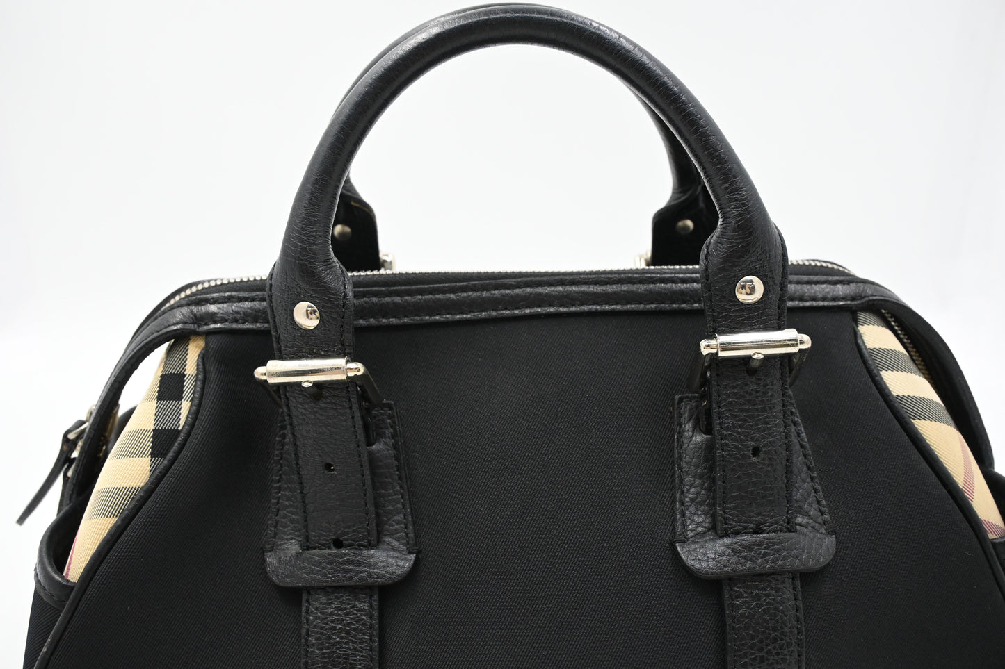 Burberry Mini Boston Bag in Black Nylon