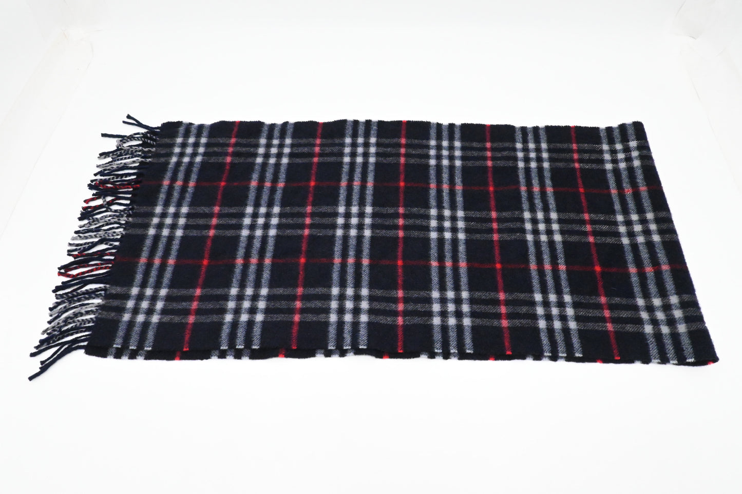 Burberry Scarf in Navy Cashmere and Wool