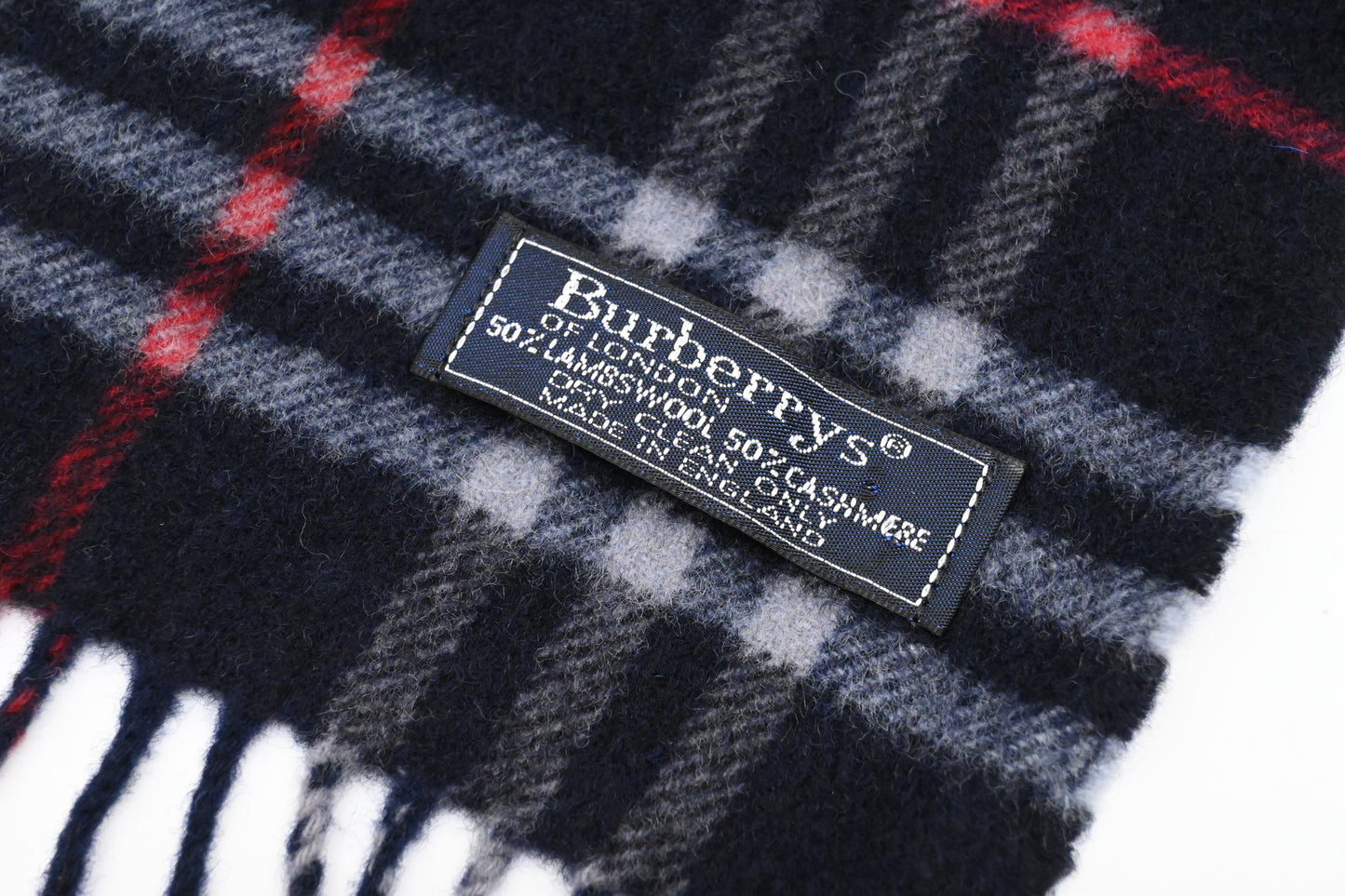 Burberry Scarf in Navy Cashmere and Wool