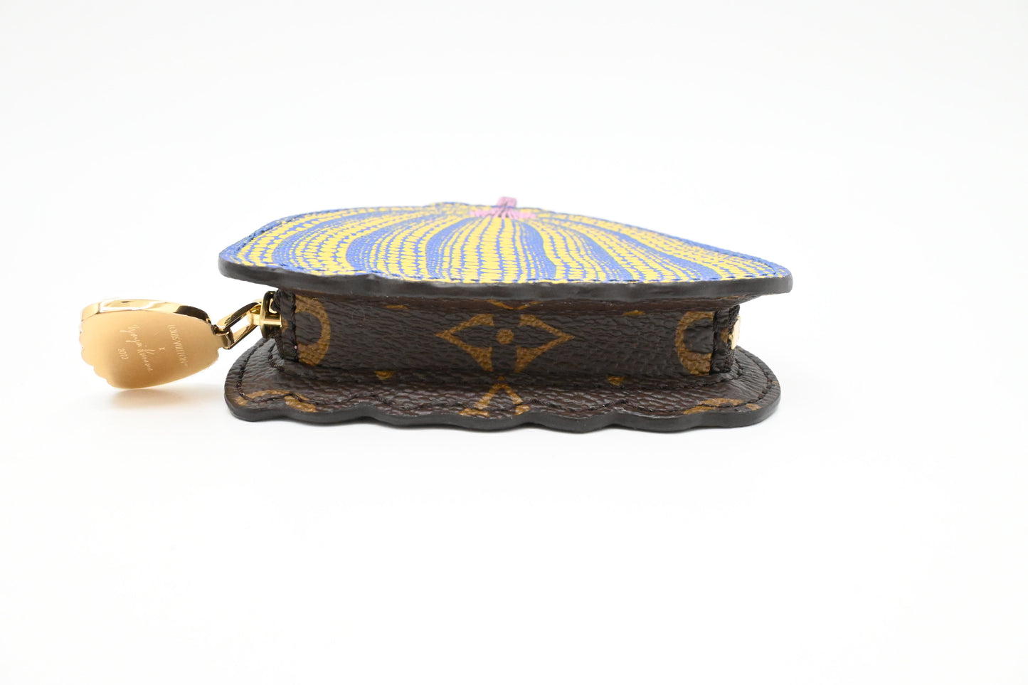 Louis Vuitton x Yayoi Kusama Pumpkin Key Case in Blue and Yellow Canvas