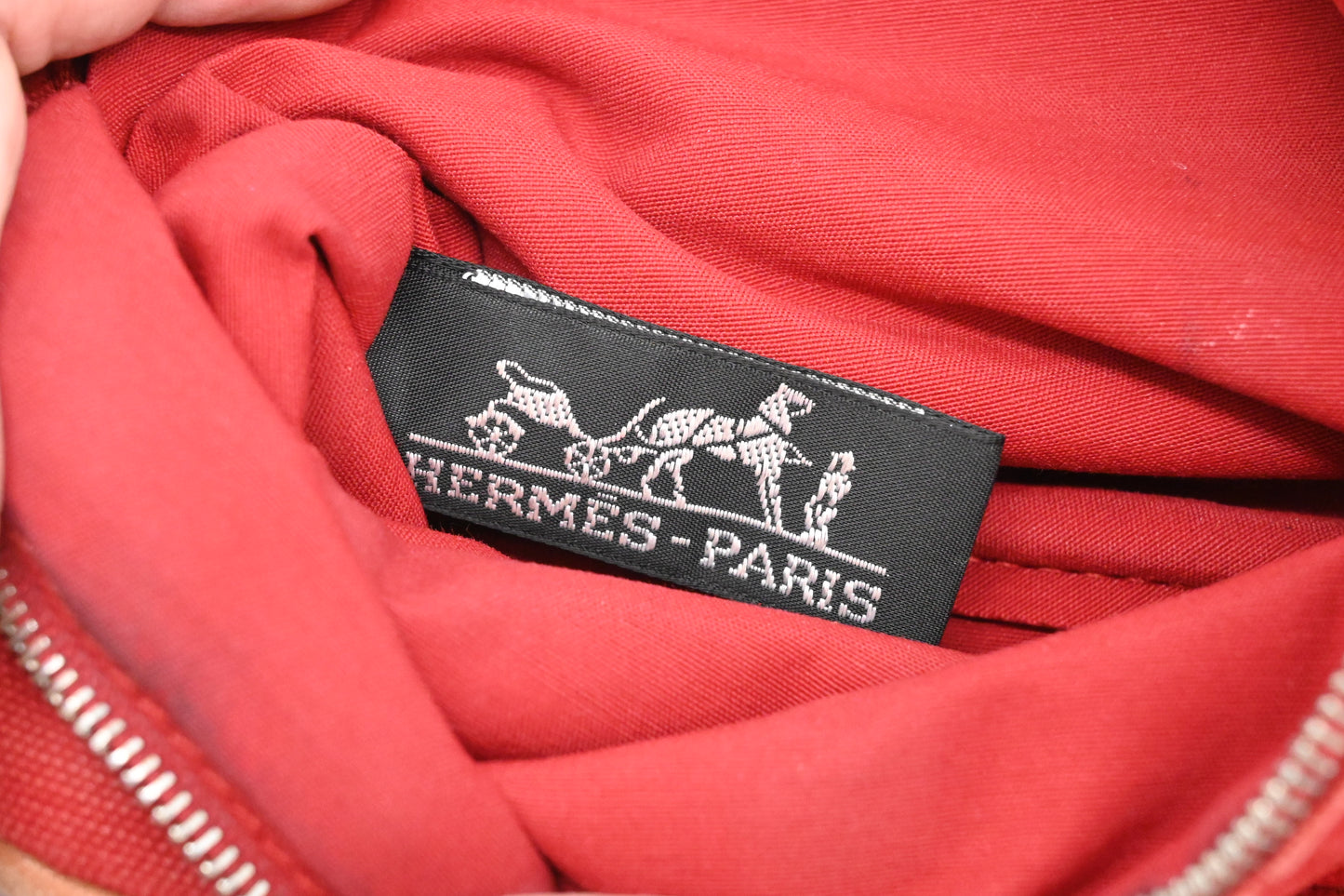 Hermes Bolide Pouch 20 in Red Canvas