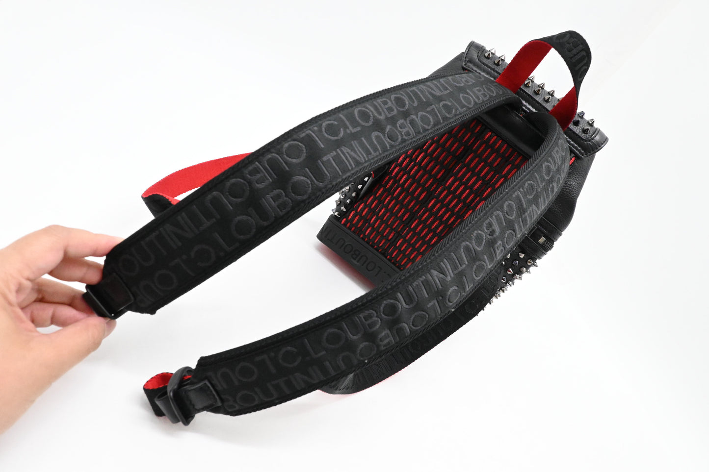 Louboutin Backpack in Black Studded Leather