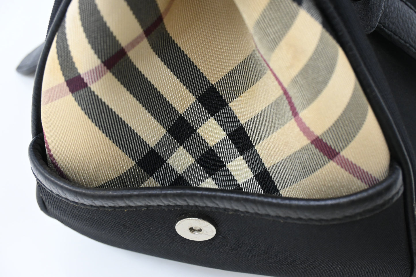 Burberry Mini Boston Bag in Black Nylon