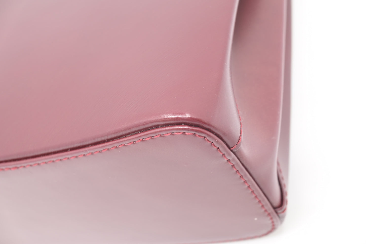 Cartier Folding Handbag in Burgundy Leather