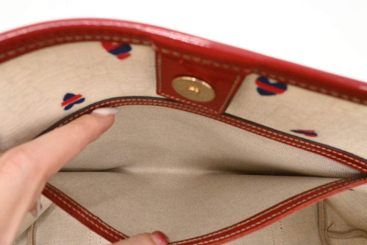 Gucci Joy Tote in White GG Supreme Hearts Canvas