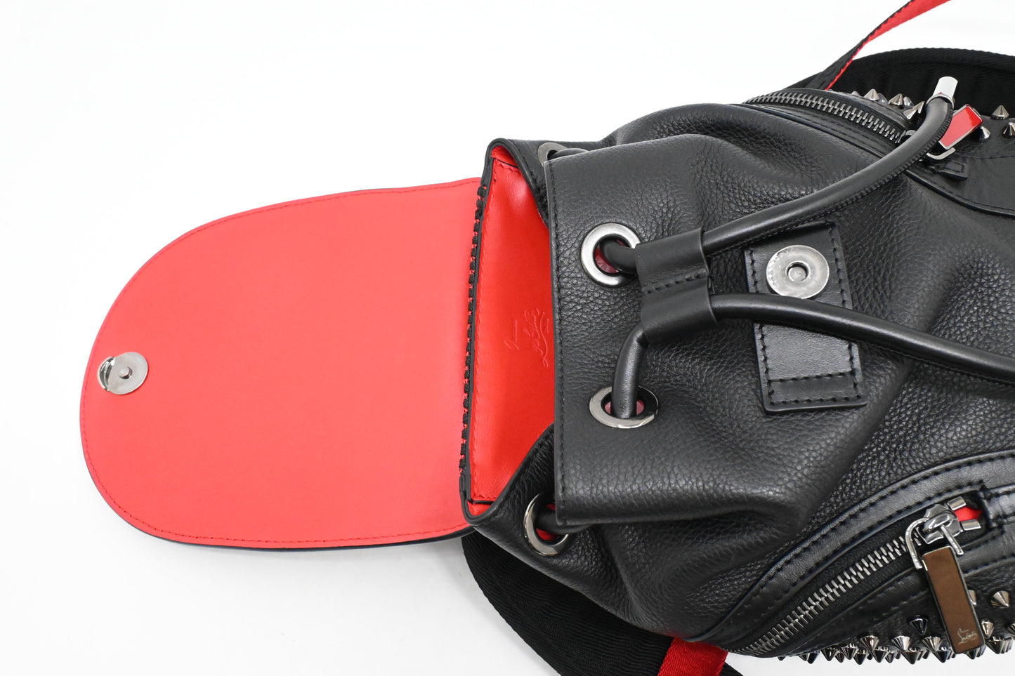 Louboutin Backpack in Black Studded Leather