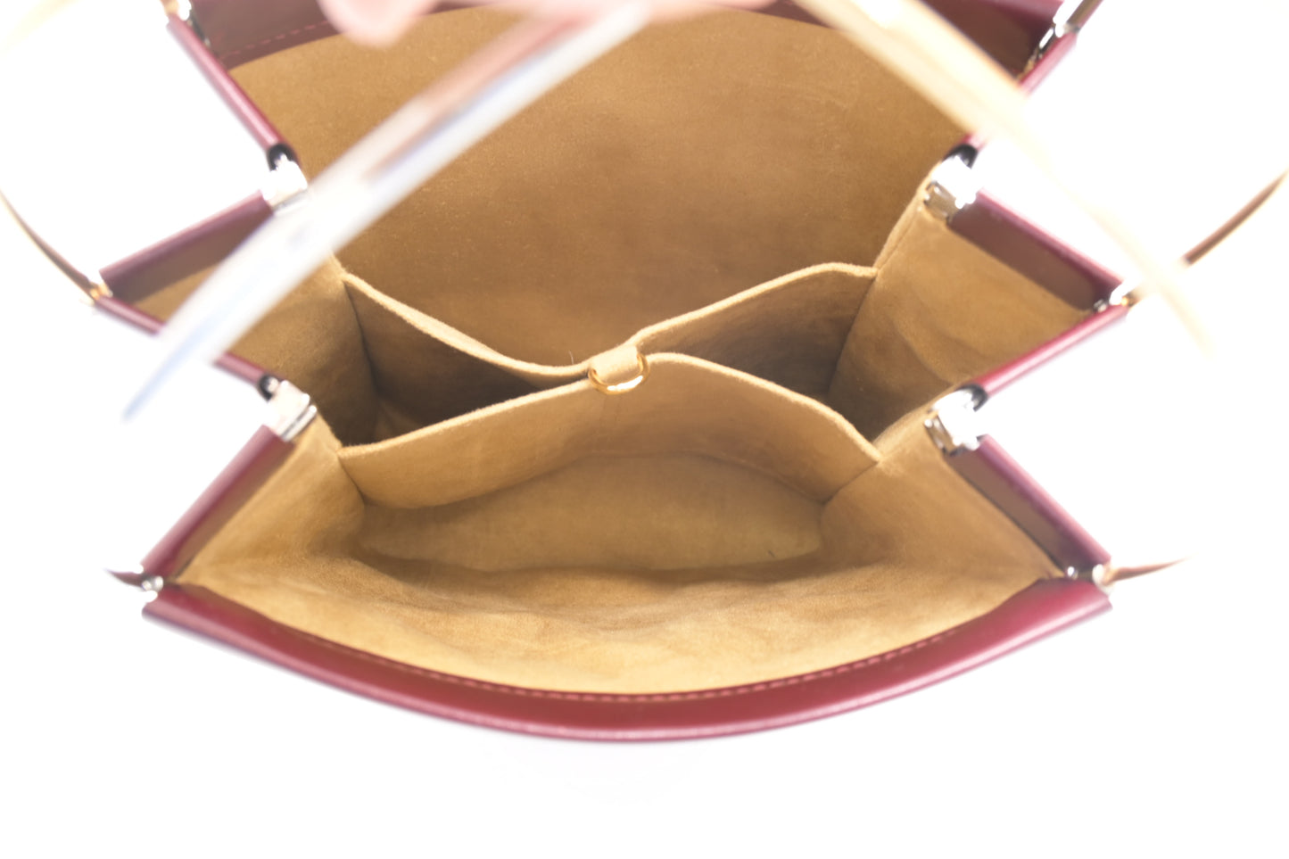 Cartier Folding Handbag in Burgundy Leather