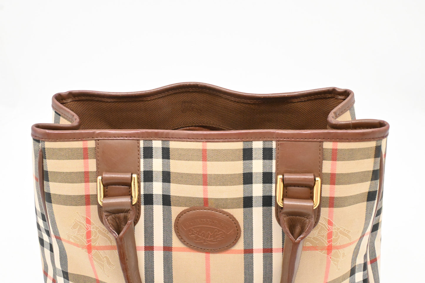 Burberry Handbag in Brown Check Canvas