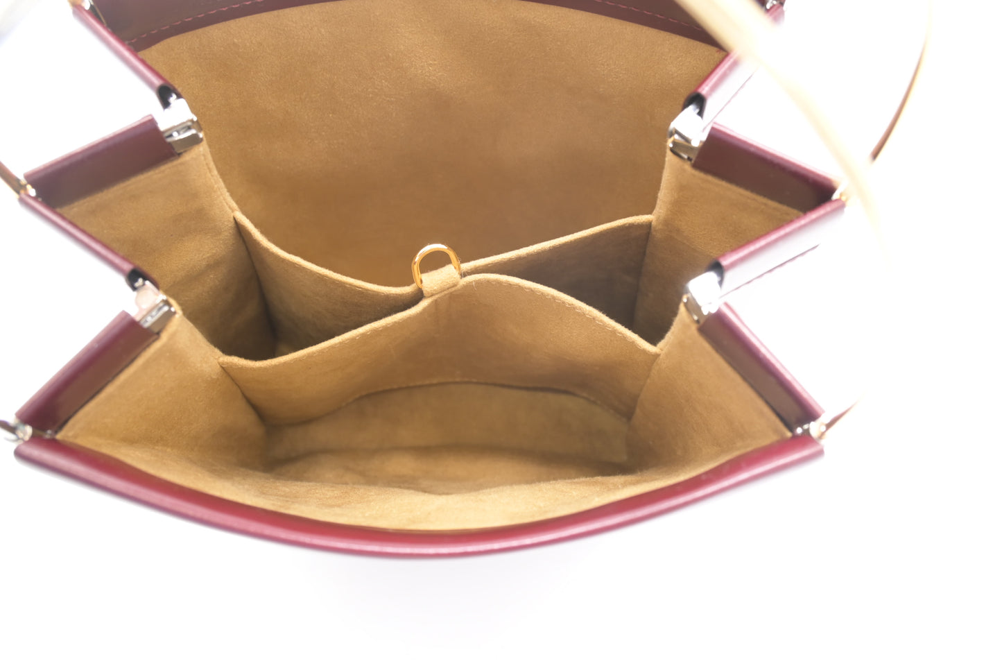 Cartier Folding Handbag in Burgundy Leather