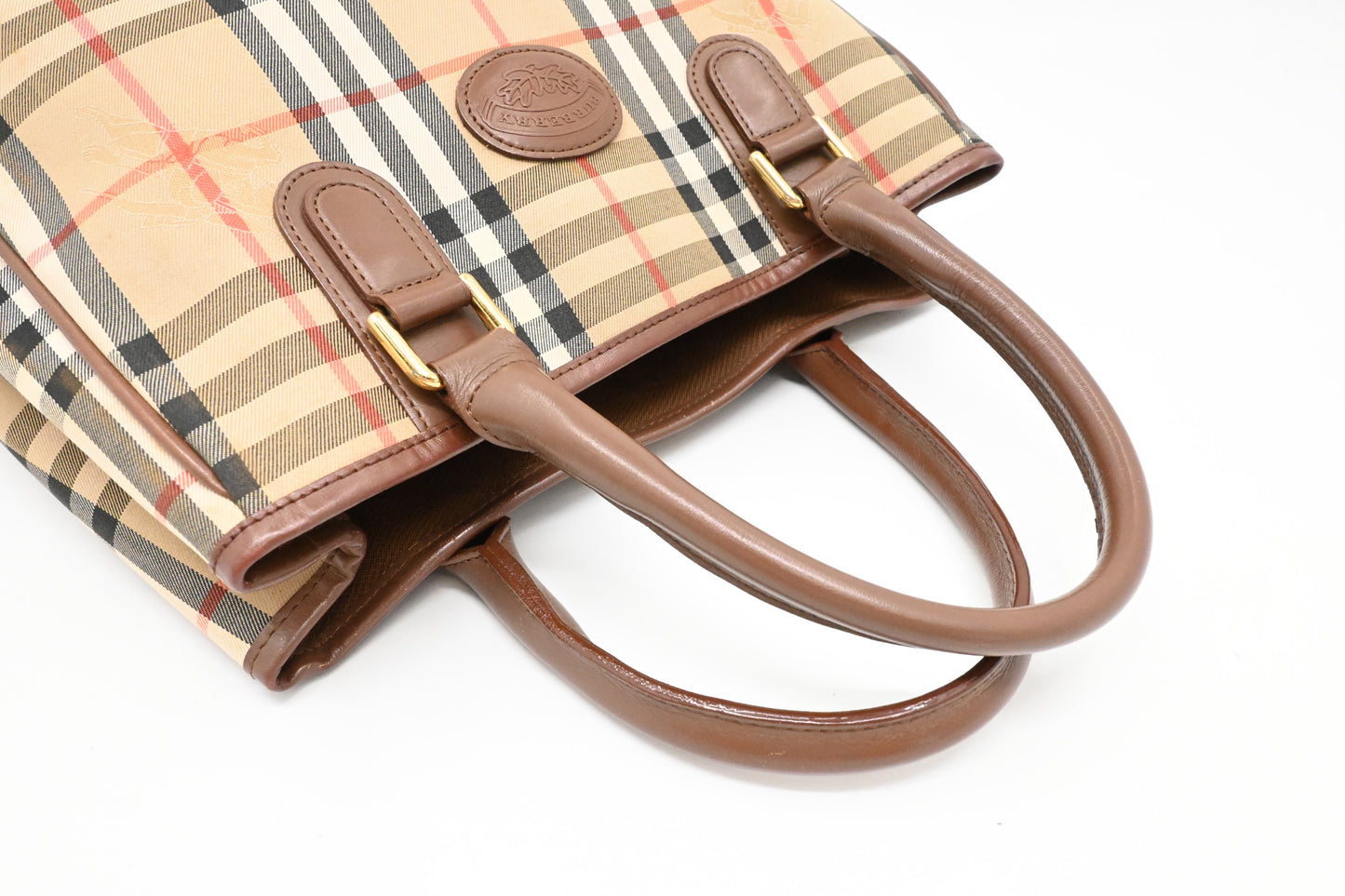 Burberry Handbag in Brown Check Canvas