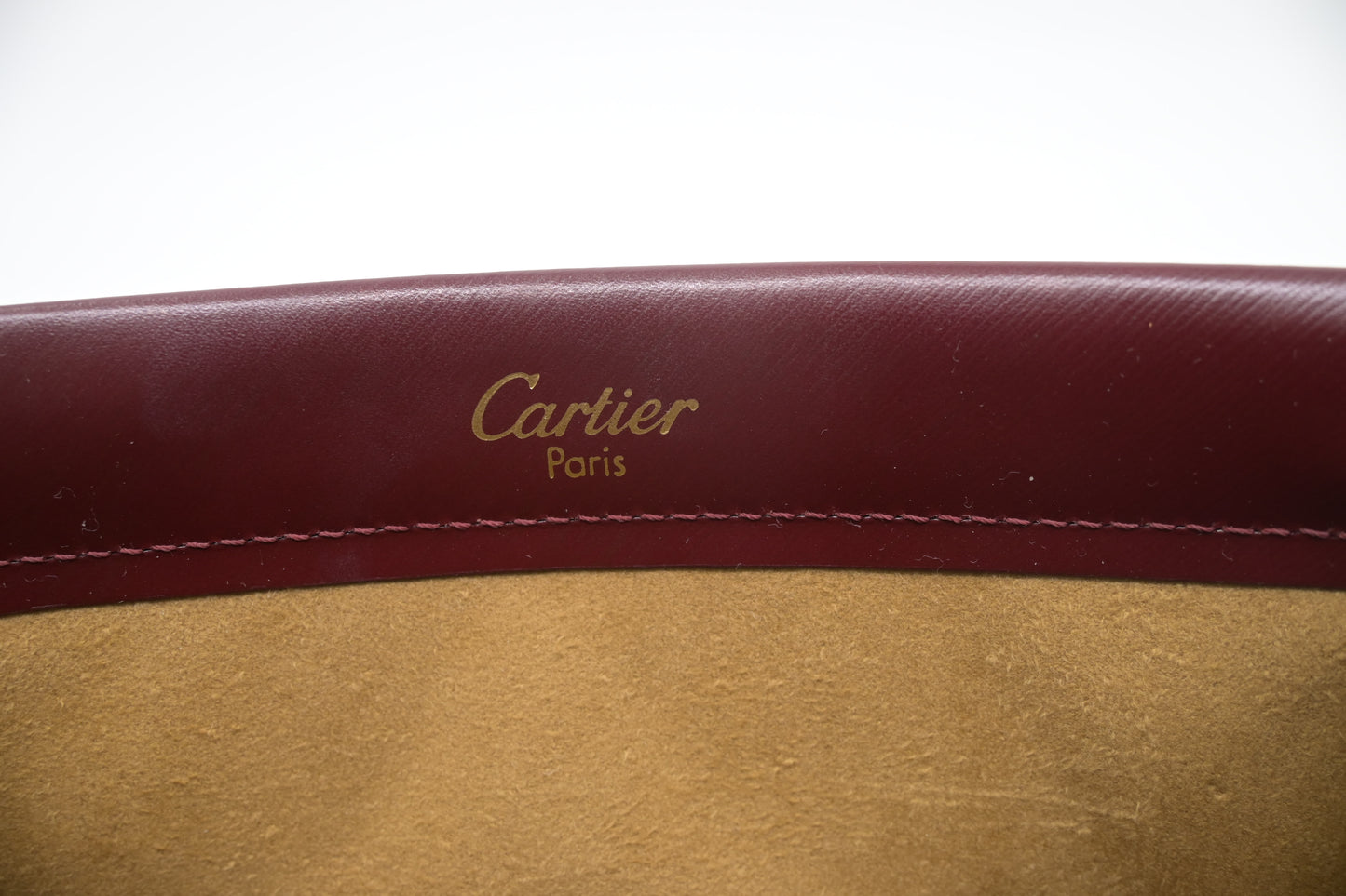 Cartier Folding Handbag in Burgundy Leather