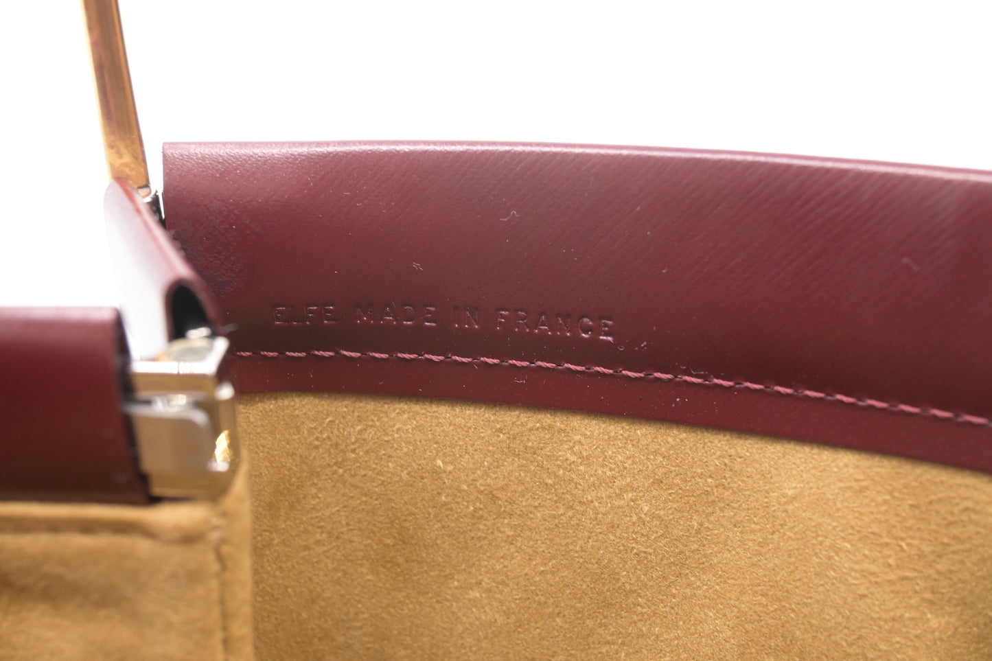 Cartier Folding Handbag in Burgundy Leather