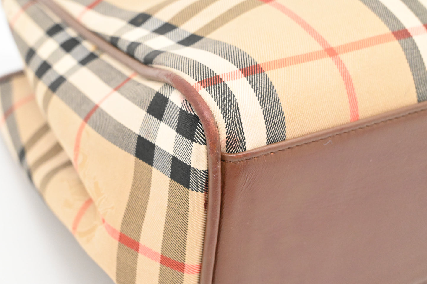 Burberry Handbag in Brown Check Canvas