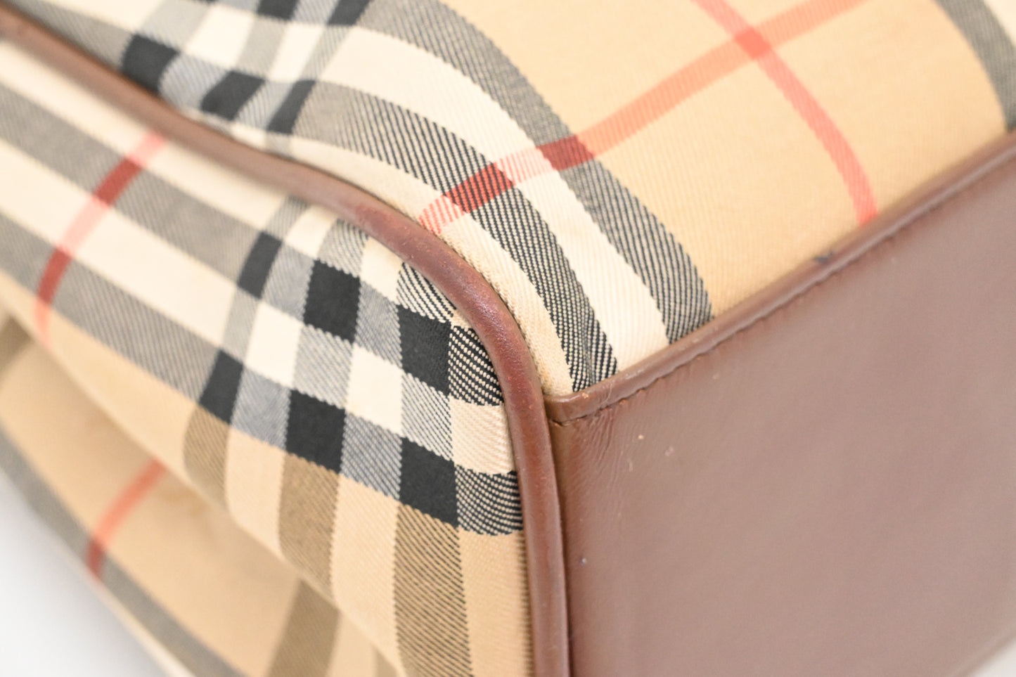 Burberry Handbag in Brown Check Canvas