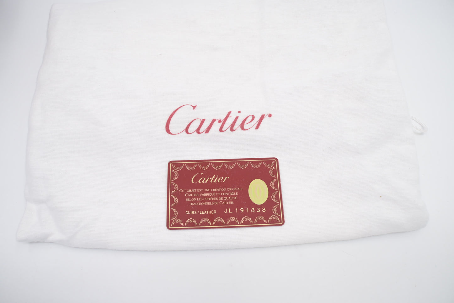 Cartier Folding Handbag in Burgundy Leather